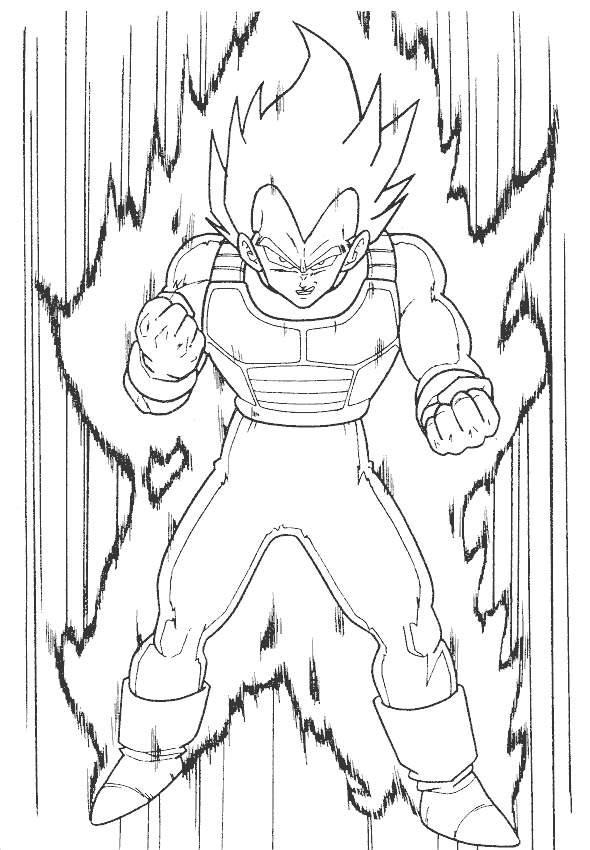 Free Vegeta is Ready to Fight Coloring Pages printable