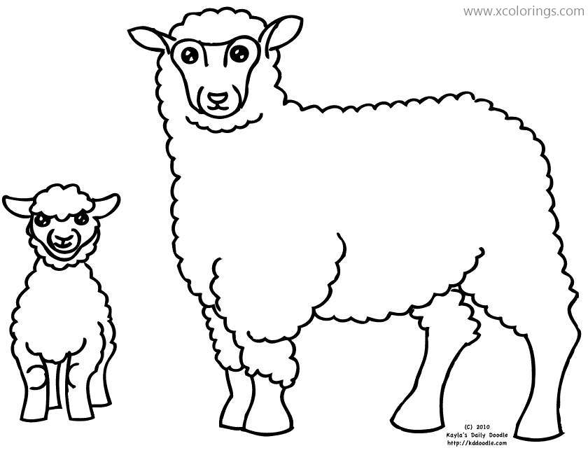 Free White Sheep Coloring Pages printable