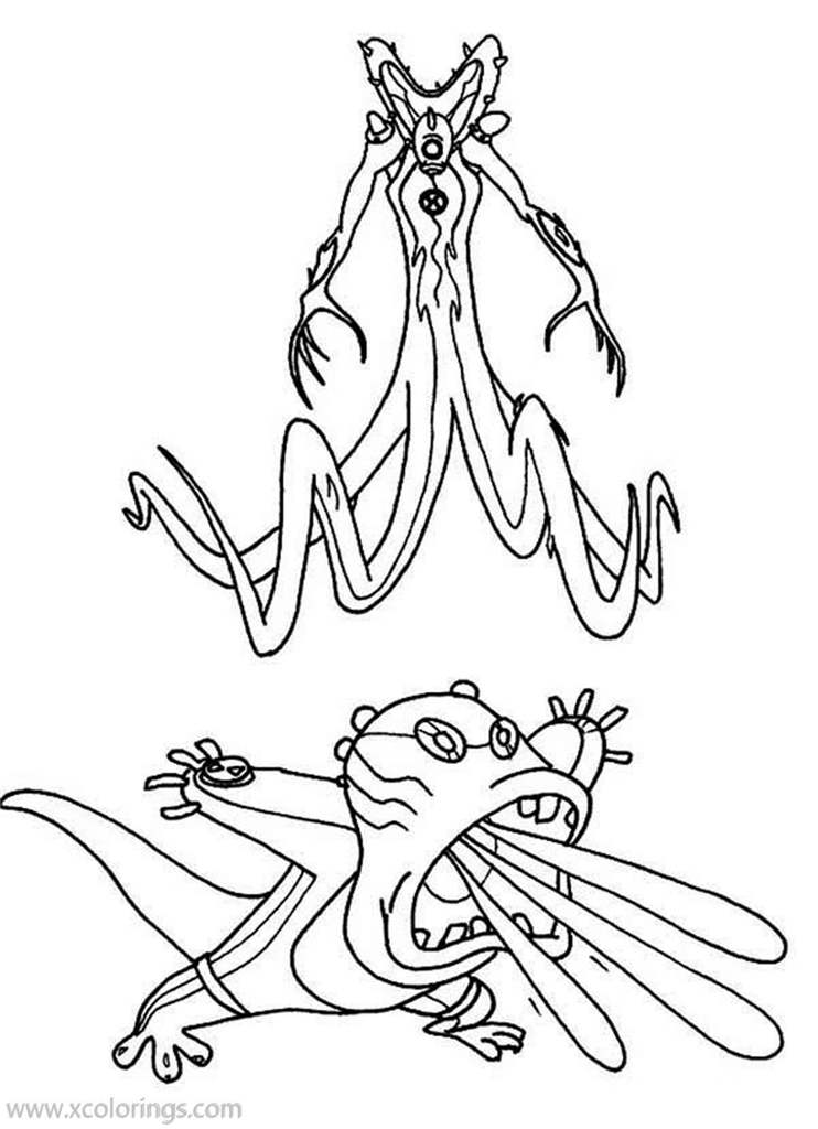 Free Wildvine And Upchuck from Ben 10 Coloring Page printable