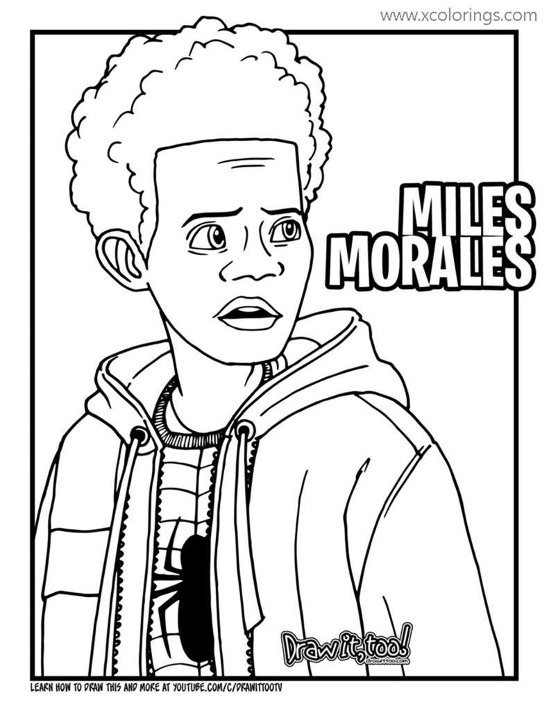 Free Young Miles Morales Coloring Pages printable
