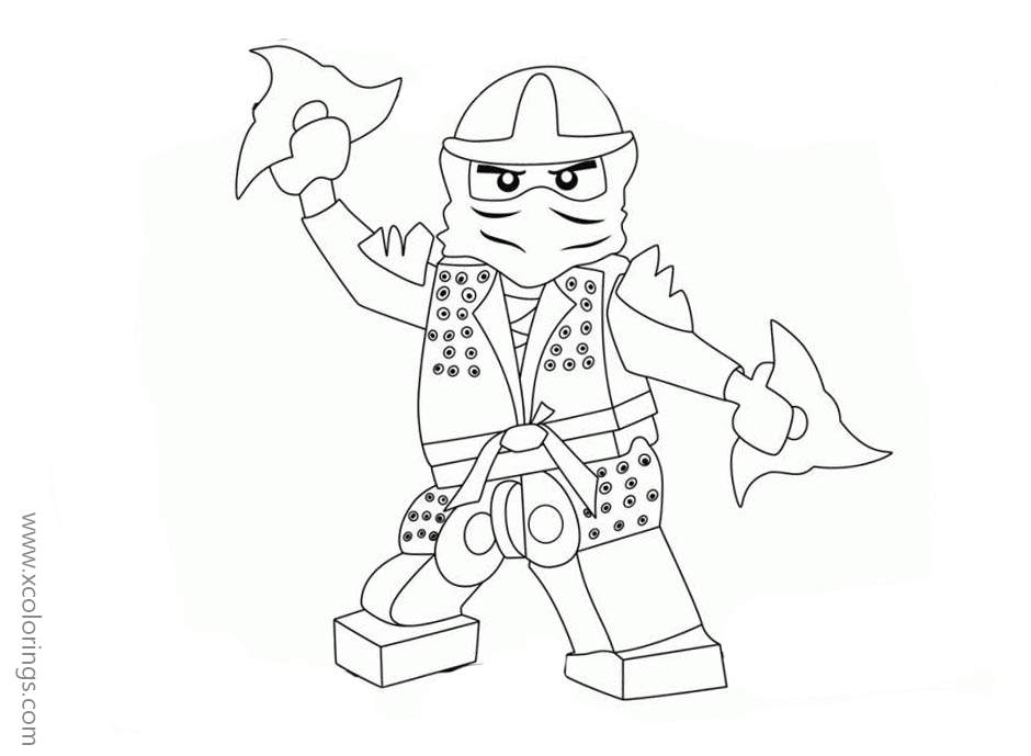 Free Zane from Lego Ninjago Coloring Pages printable