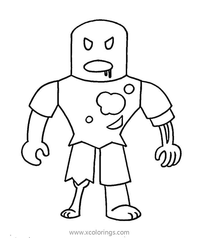 Free Zombie from Roblox Coloring Page printable