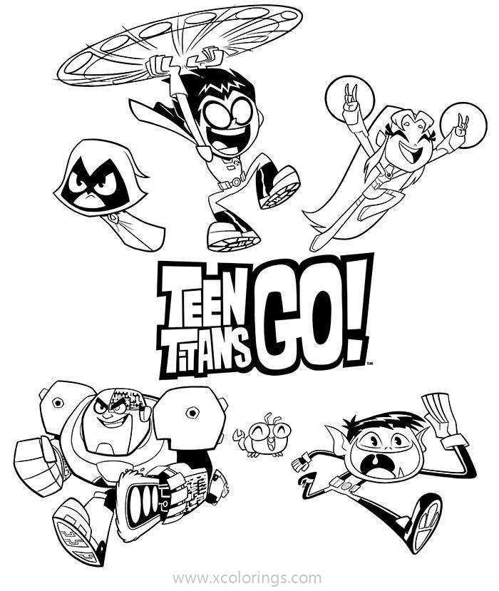 Free All Teen Titans Go Characters Coloring Pages printable