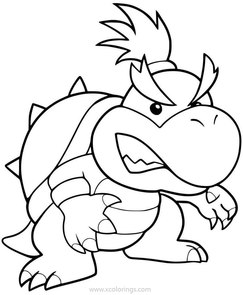 Free Angry Bowser Jr Coloring Pages printable