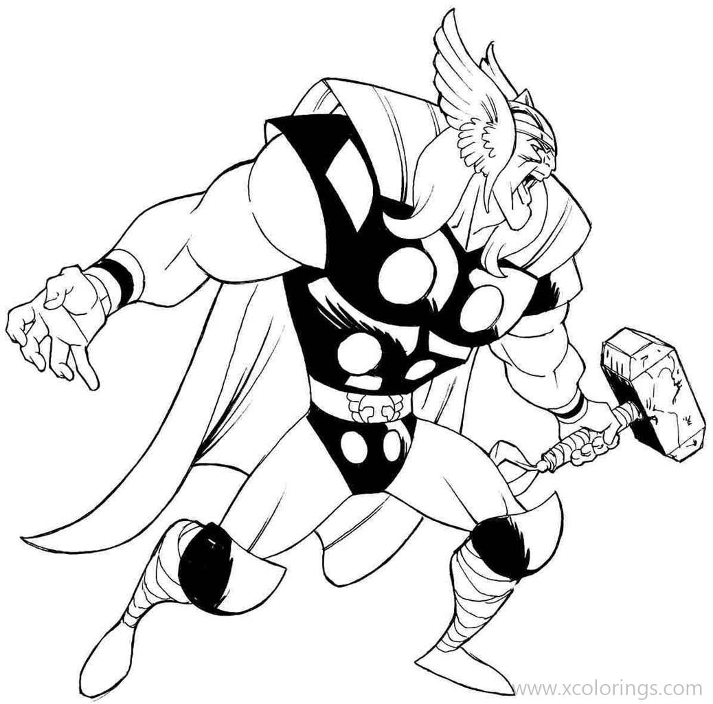 Free Angry Thor Coloring Pages printable
