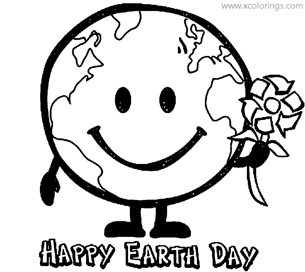 Free Animated Earth Day Design Coloring Pages printable