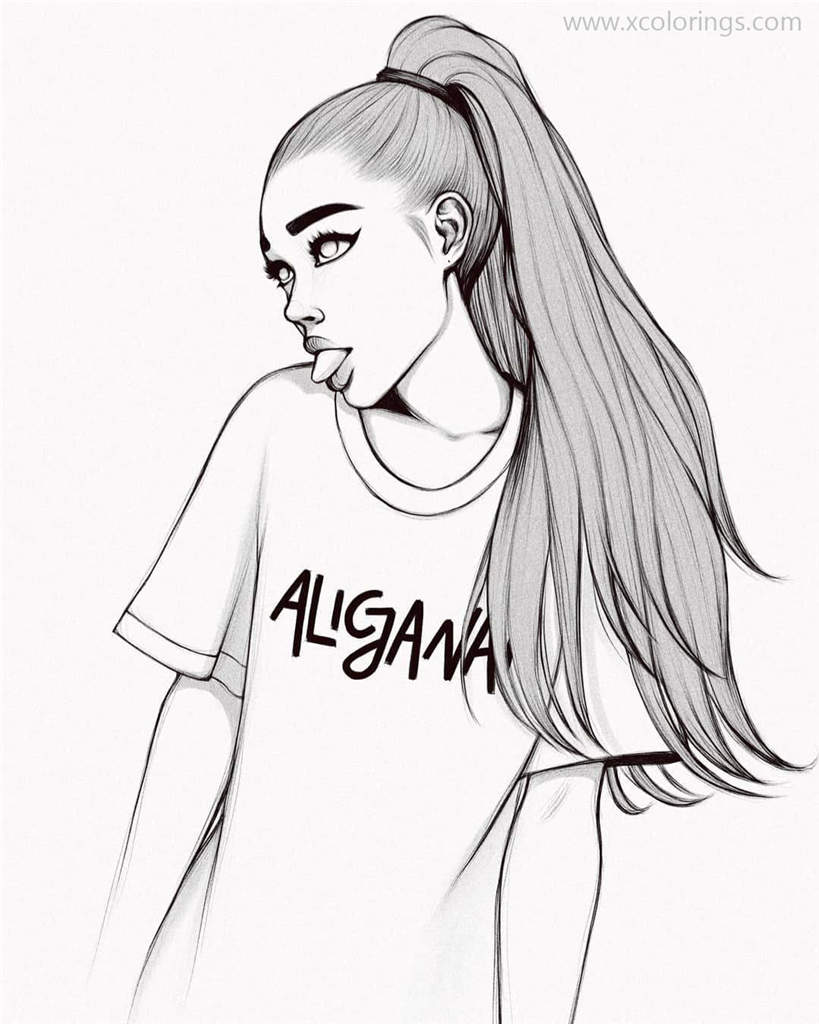 Free Ariana Grande Coloring Pages Aligana printable