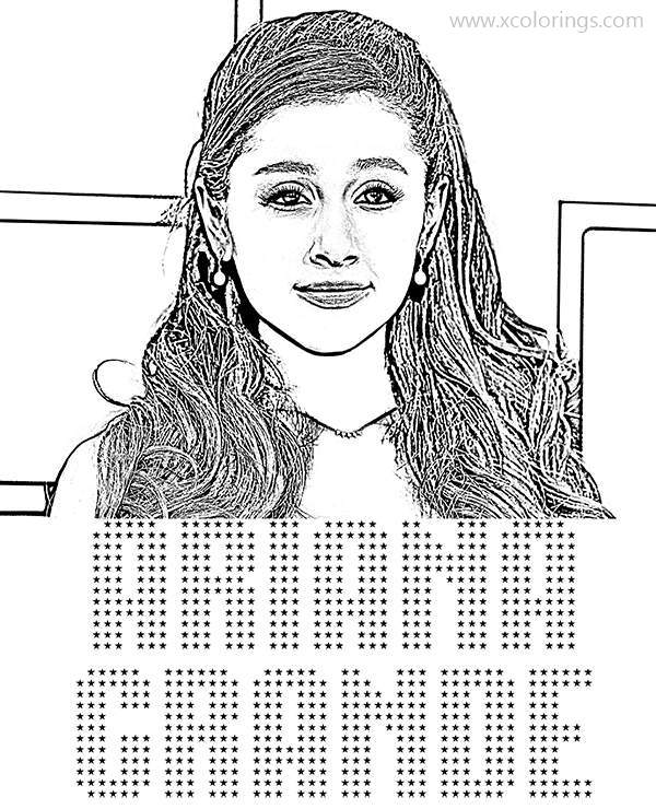 Free Ariana Grande Coloring Pages with Name printable