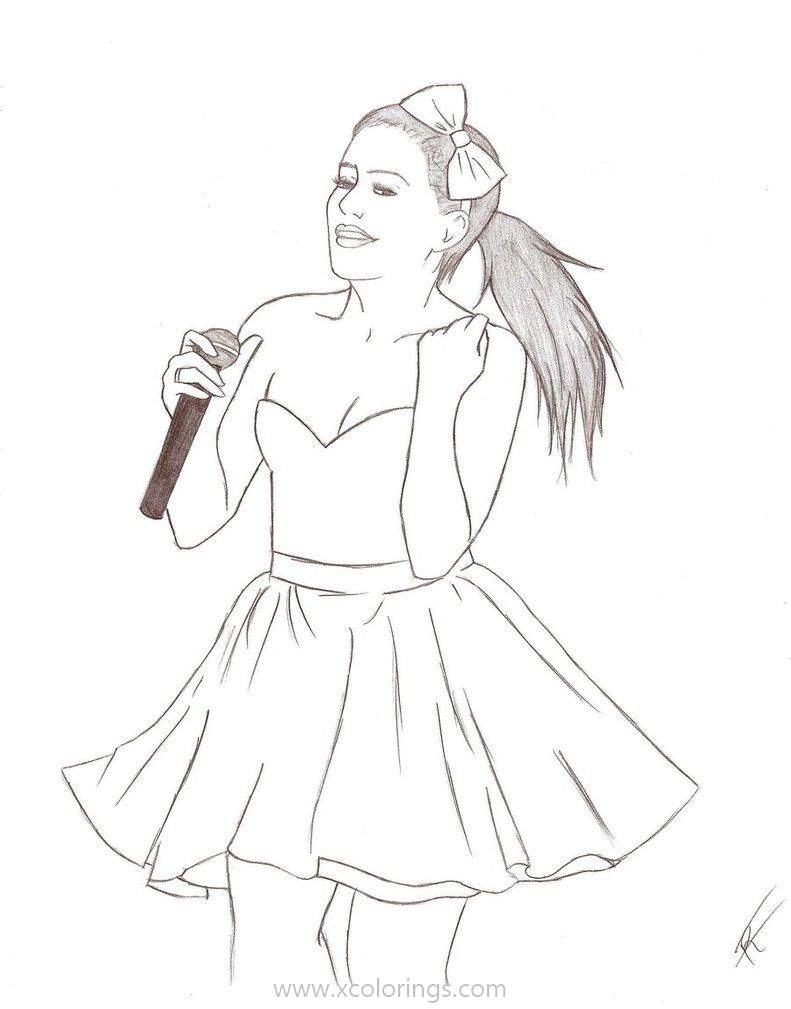 Free Ariana Grande  Dancing and Singing Coloring Pages printable