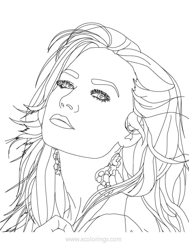 Free Ariana Grande Face Coloring Pages printable