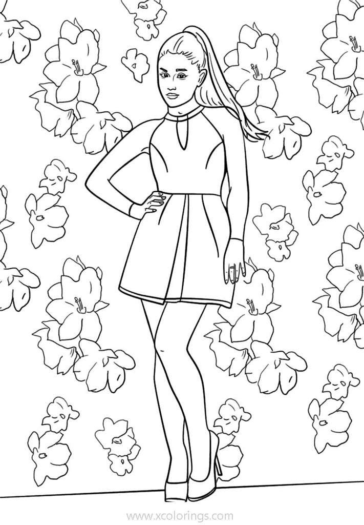Free Ariana Grande On Stairs Coloring Pages printable