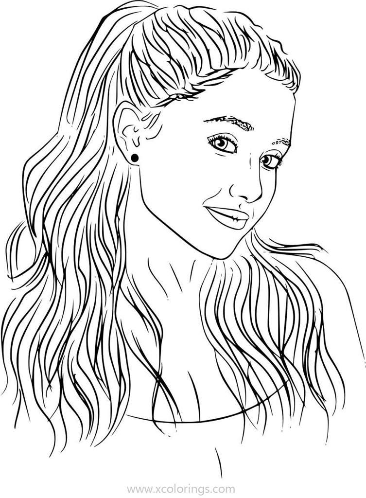 Free Ariana Grande Sketch Coloring Pages printable