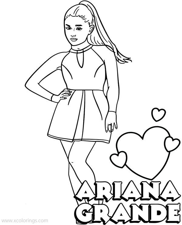 Free Ariana Grande and Here Name Coloring Pages printable