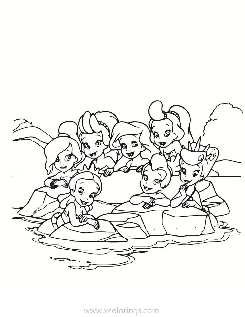 Free Ariel And Her Sisters The Little Mermaid Coloring Pages printable