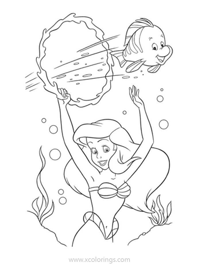 Free Ariel Coloring Pages Playing Game printable