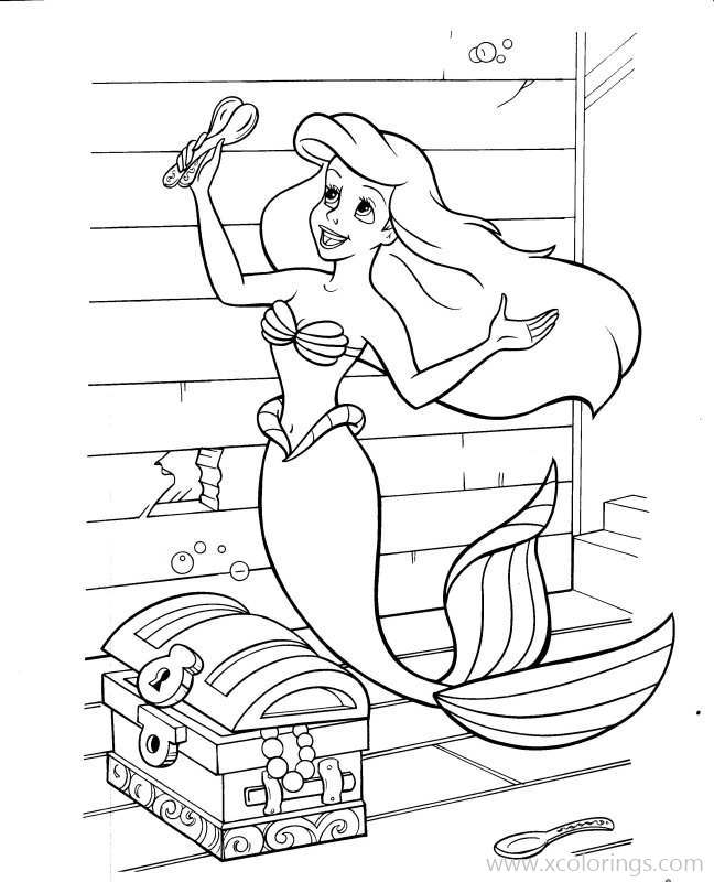 Free Ariel Found Spoons Coloring Pages printable