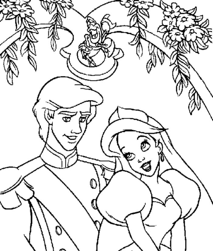 Free Ariel is Shy Coloring Pages printable