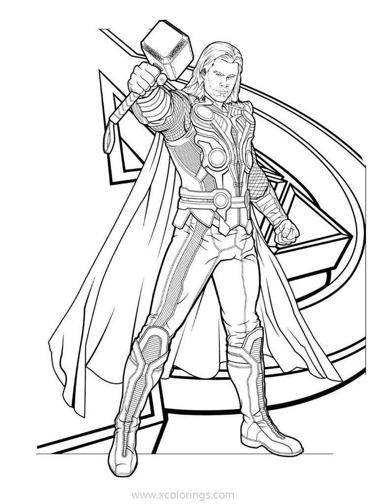 Free Avengers Superhero Thor Coloring Pages printable