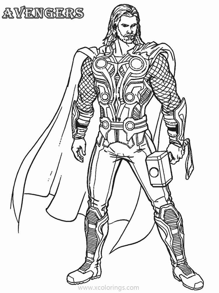 Free Avengers Thor Coloring Pages printable
