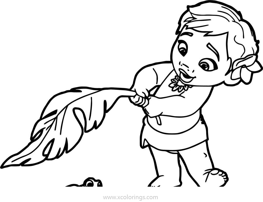 Free Baby Moana Coloring Pages printable