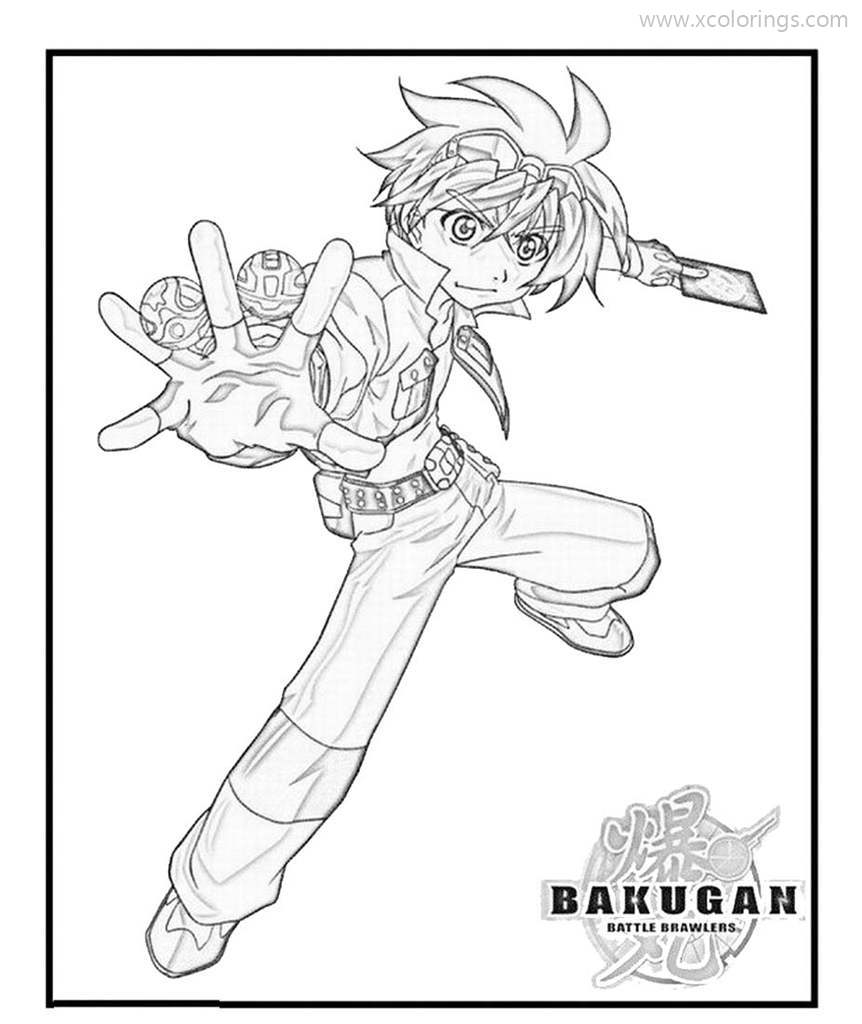 Free Bakugan Character Dan Coloring Pages printable