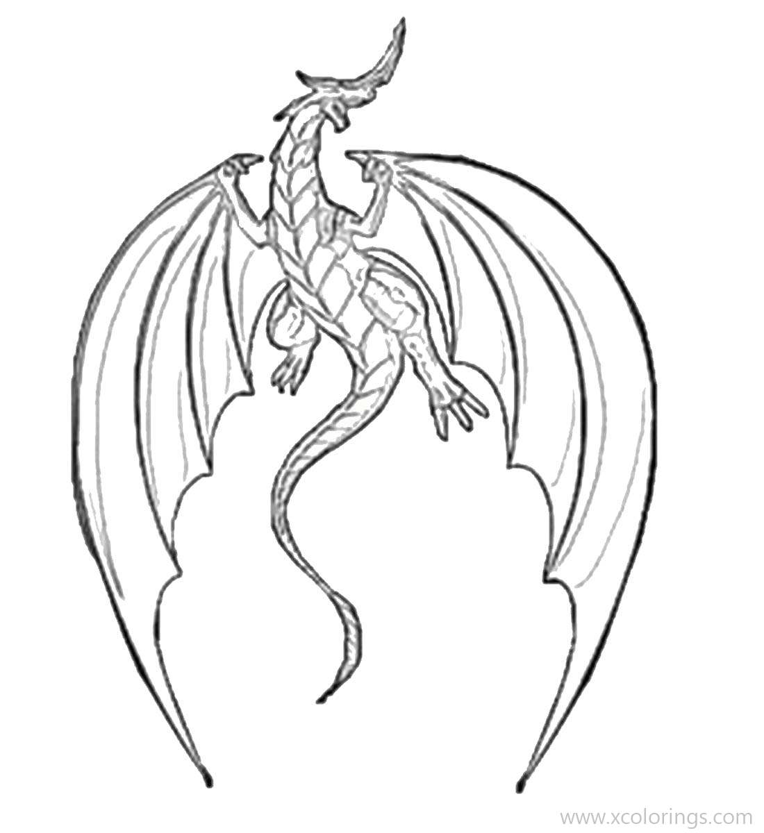 Free Bakugan Coloring Pages Dragonoid Flying printable
