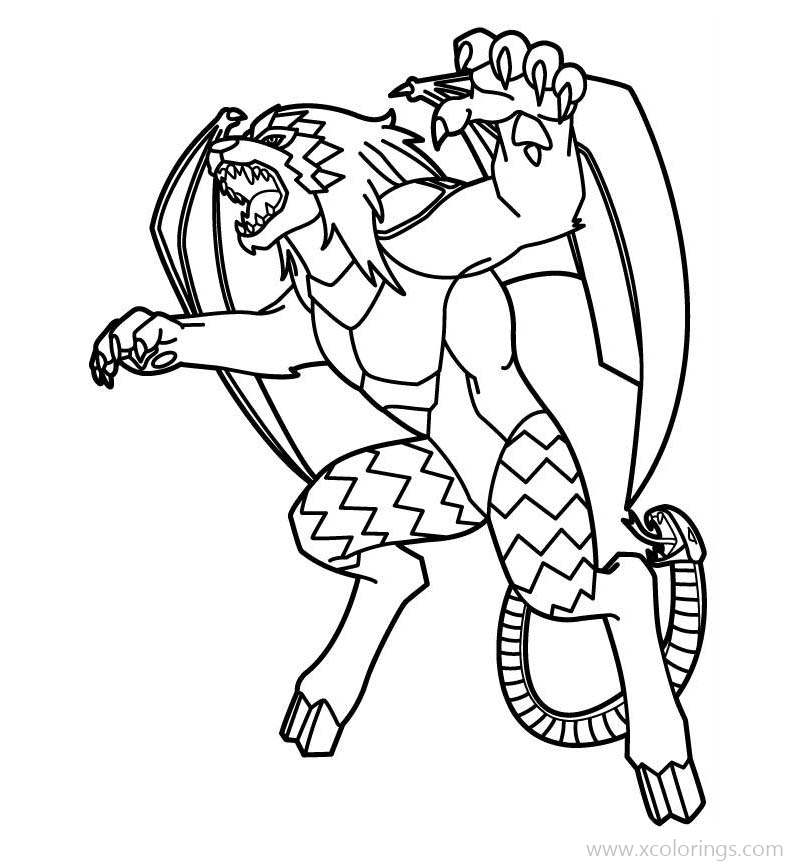 Free Bakugan Coloring Pages Monster with Wings printable