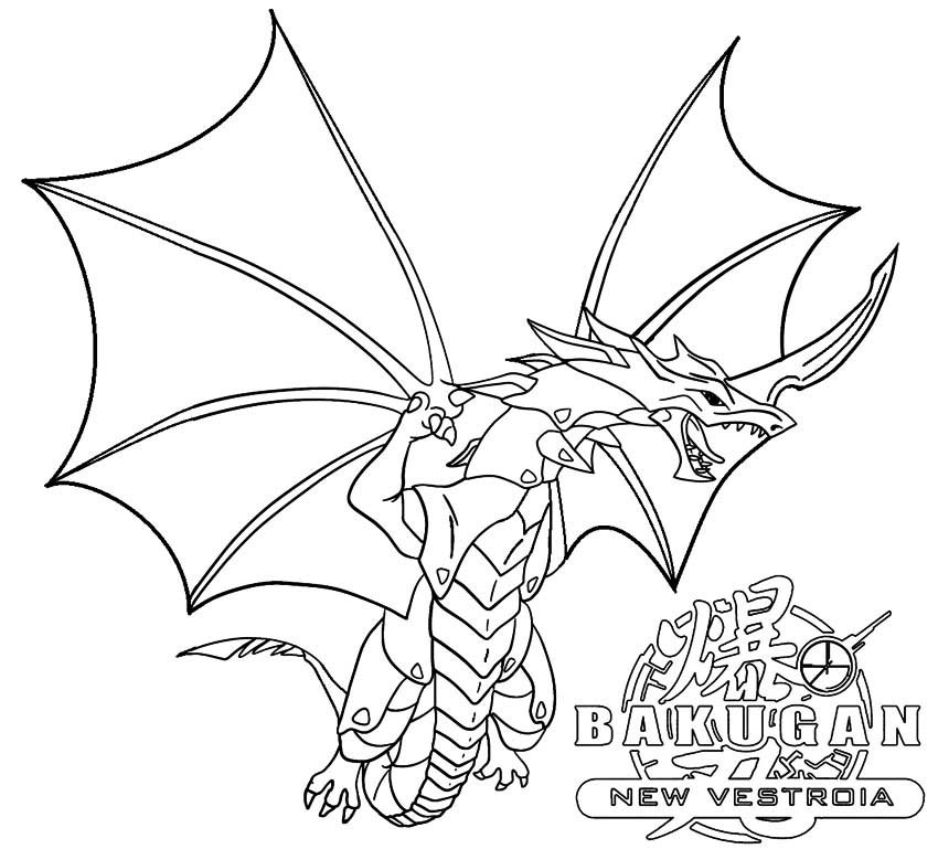 Free Bakugan Coloring Pages New Vestroia Dragon printable
