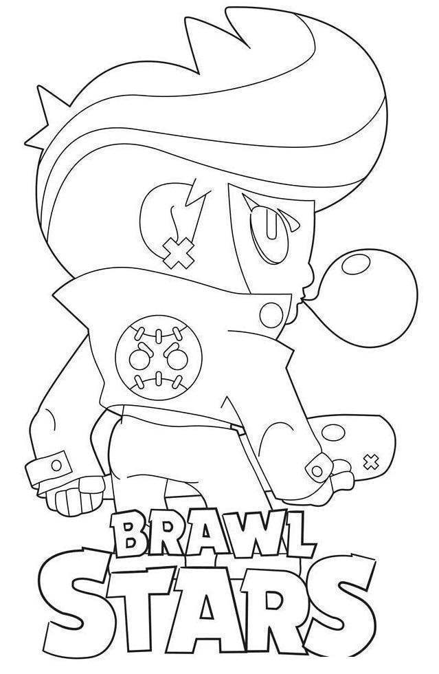Free Bibi from Brawl Stars Coloring Pages printable