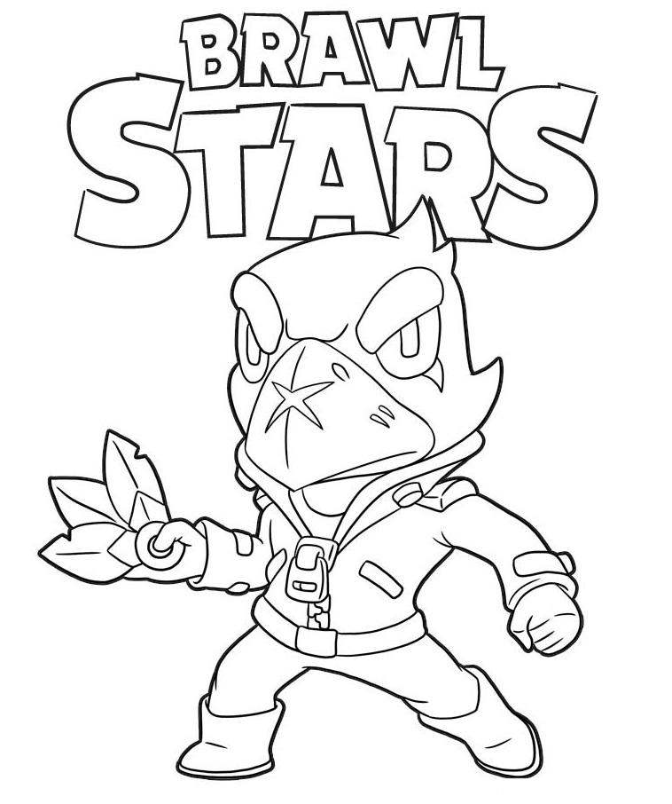 Free Bird Crow from Game Brawl Stars Coloring Pages printable