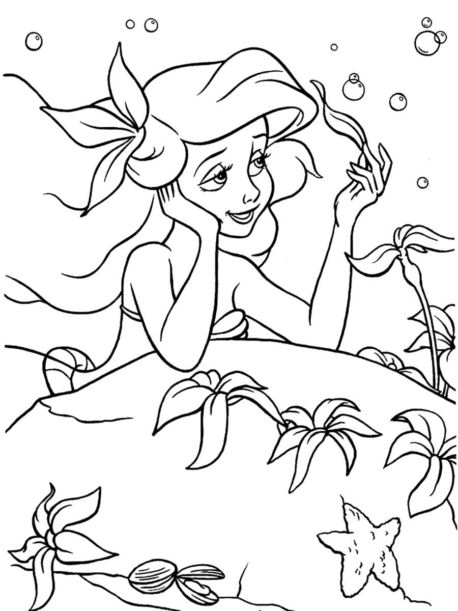 Free Boring Ariel Coloring Pages printable