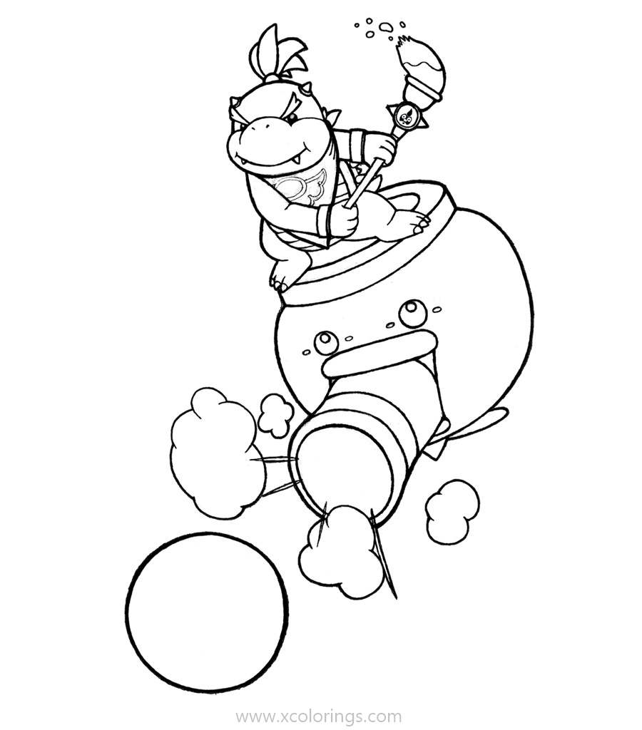 Free Bowser Coloring Pages Firing A Bomb printable