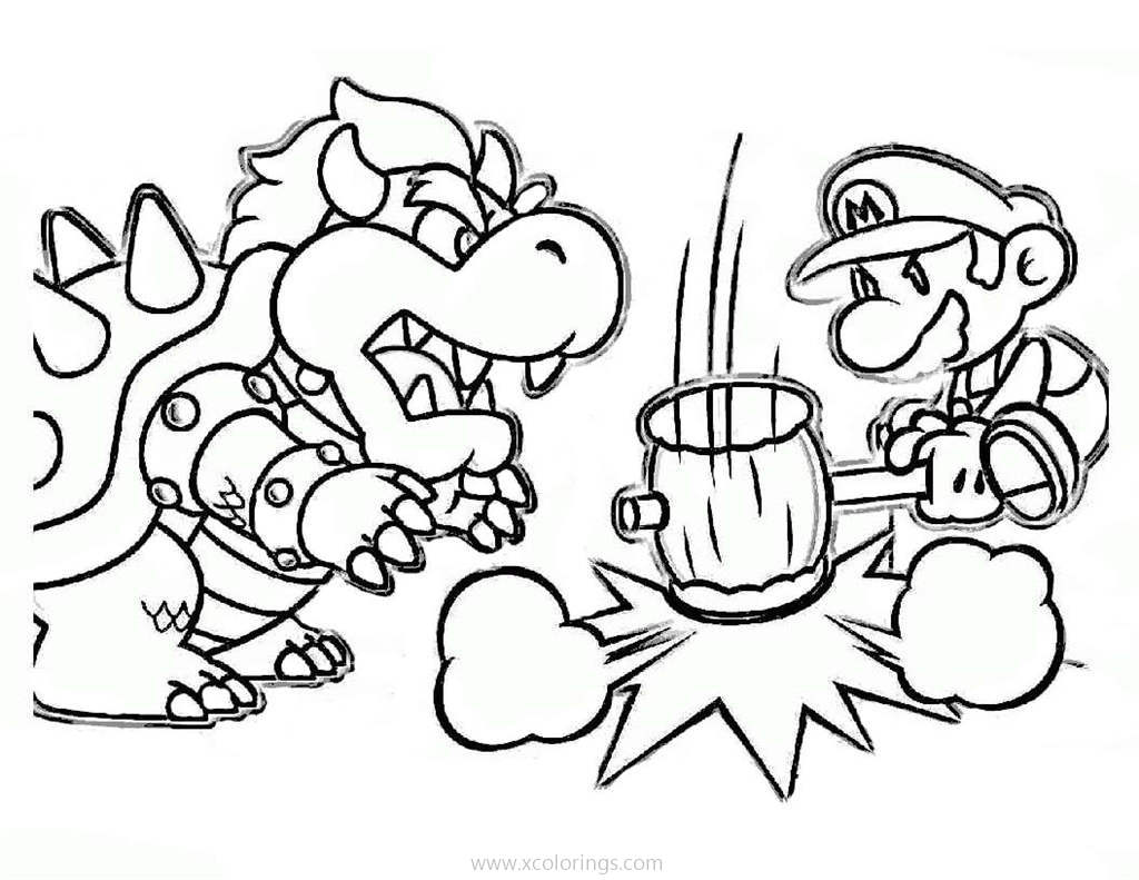 Mario Fighting Bowser Coloring Pages Coloring Pages