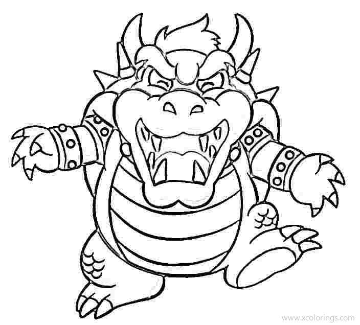 Free Bowser Crying Coloring Pages printable