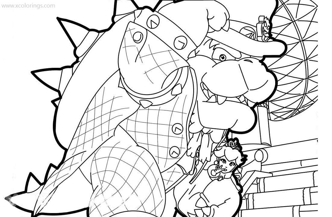 Free Bowser In The Hat Coloring Pages printable