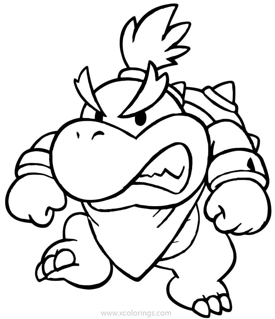 Free Bowser Jr Coloring Pages from Koopa Kingdom printable
