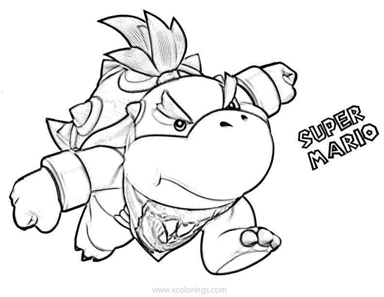 Free Bowser Jr Coloring Pages from Mario Brothers printable