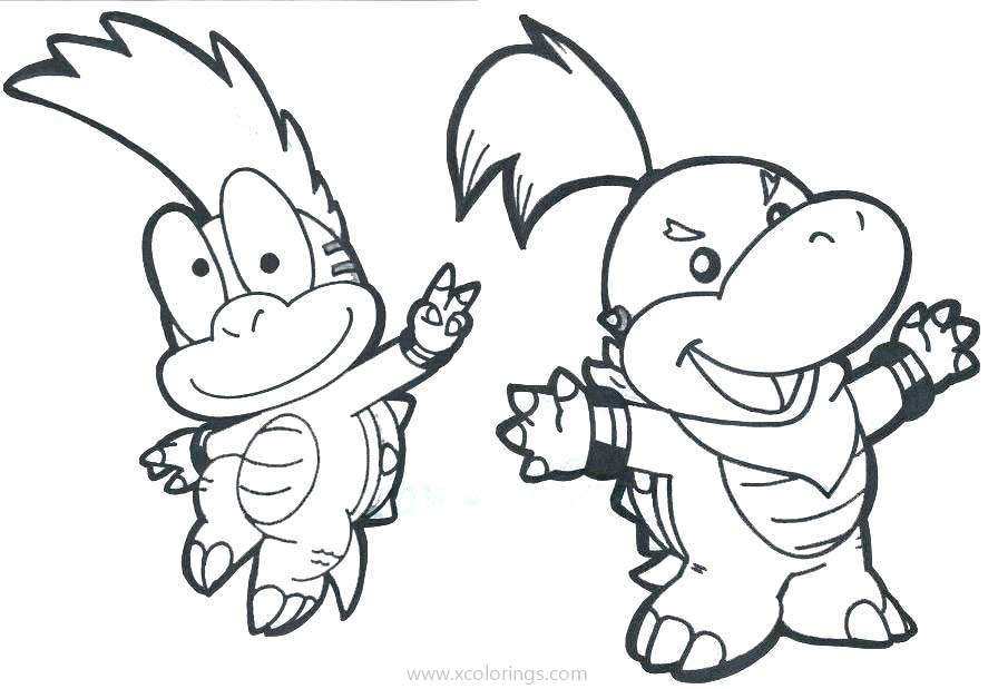 Free Bowser Jr Coloring Pages with Koopalings Friend printable