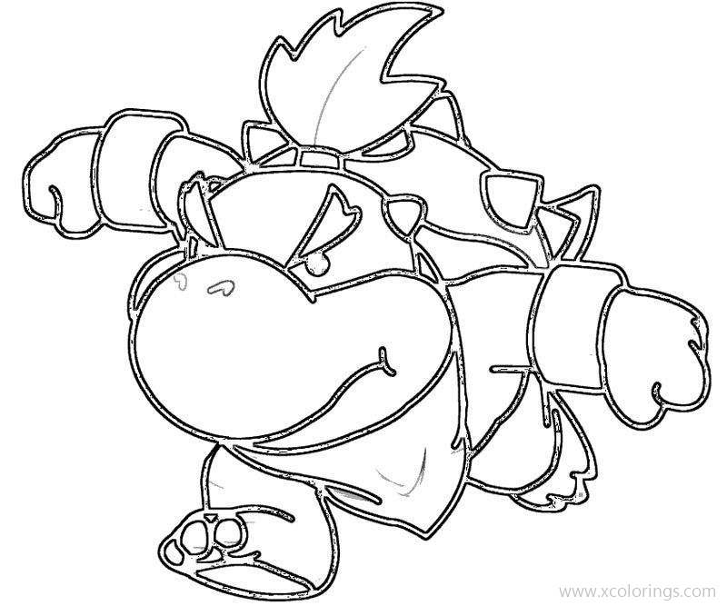 Free Bowser Jr is Running Coloring Pages printable