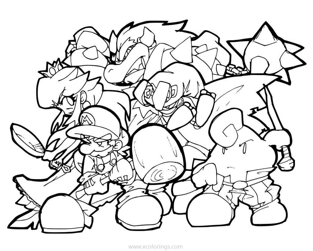 Free Bowser and Bad Characters Coloring Pages printable