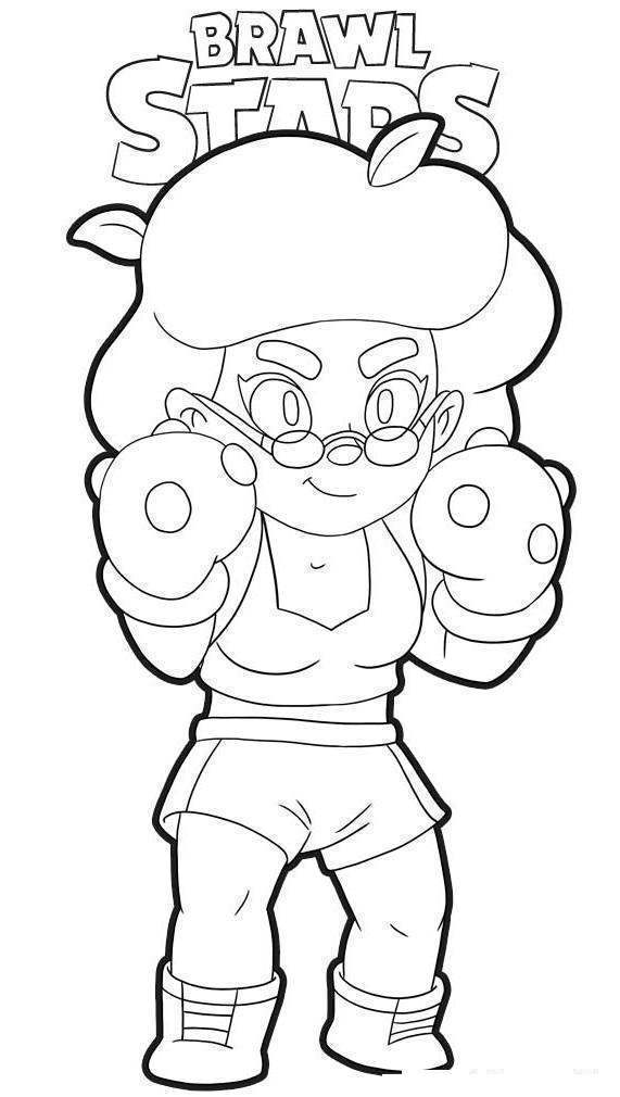 Free Boxer Rosa from Brawl Stars Coloring Pages printable