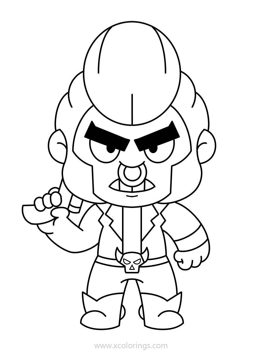 Free Brawl Stars Character Bull Coloring Pages printable