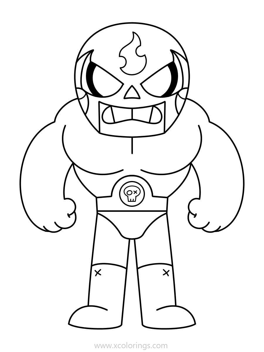 Free Brawl Stars Character El Primo Coloring Pages printable