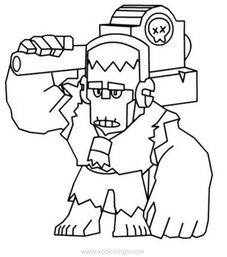 Free Brawl Stars Character Frank Coloring Pages printable