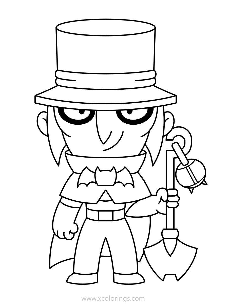 Free Brawl Stars Character Mortis Coloring Pages printable