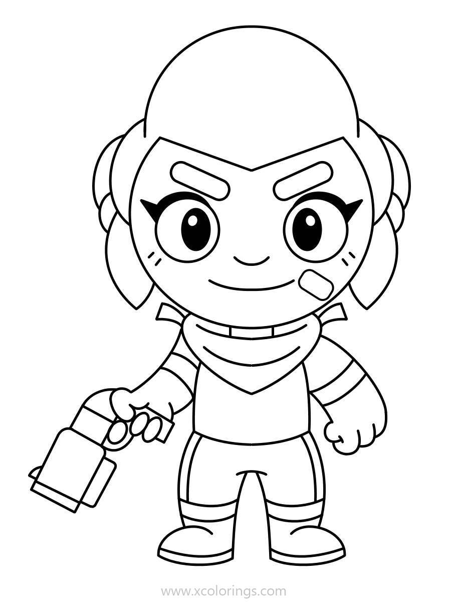 Free Brawl Stars Character Shelly Coloring Pages printable