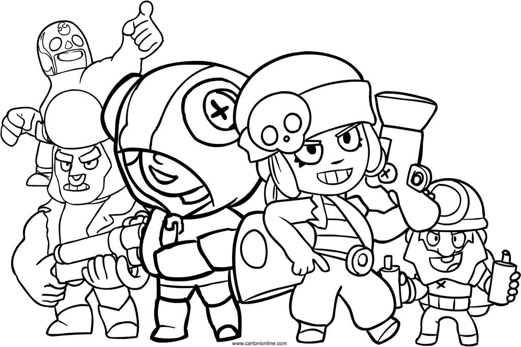 Free Brawl Stars Characters Coloring Pages printable