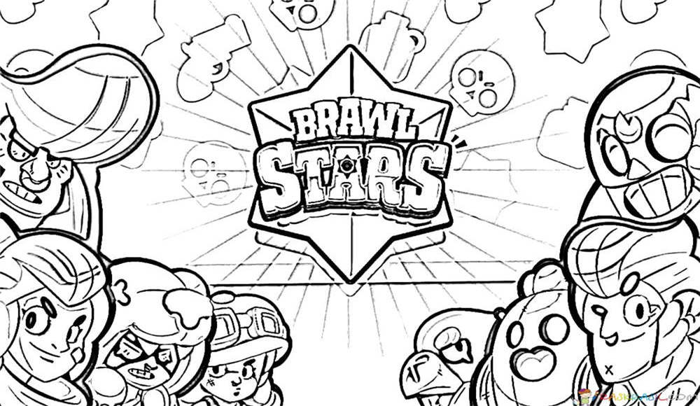 Free Brawl Stars Coloring Pages Characters printable