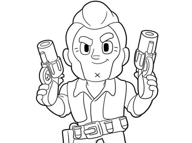 Free Brawl Stars Coloring Pages Colt printable