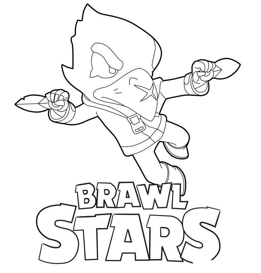 Free Brawl Stars Coloring Pages Flying Crow printable